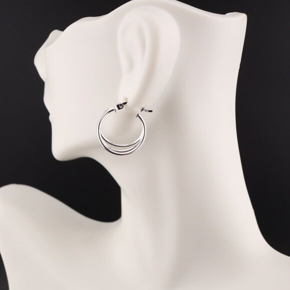 Women's Sterling Silver Multi-Hoop Dangle Earrings Statement Jewelry ** - Picture 8 of 10